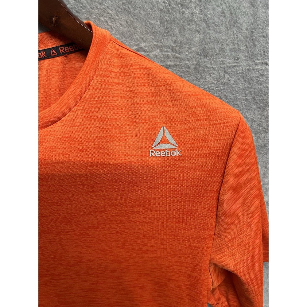 Reebok Mens Orange Heathered Short Sleeve Performance T-Shirt Medium RN117927